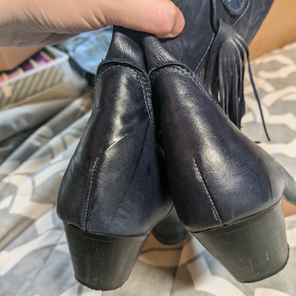 Laredo women's tassel navy cowboy boots vintage - Picture 4 of 5